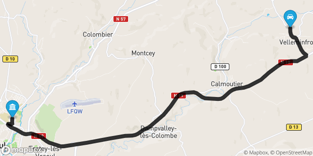 Itinéraire vers Vesoul