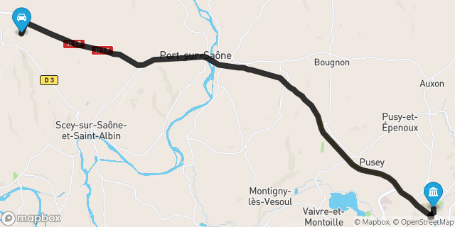 Itinéraire vers Vesoul