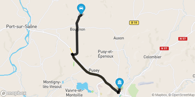 Itinéraire vers Vesoul
