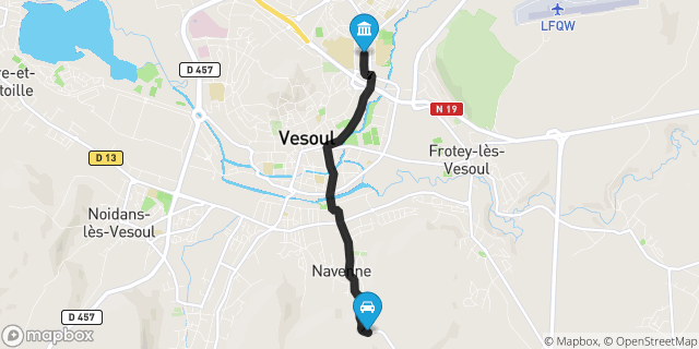 Itinéraire vers Vesoul