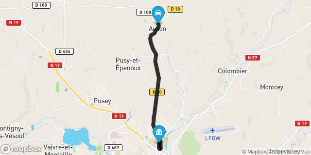 Itinéraire vers Vesoul