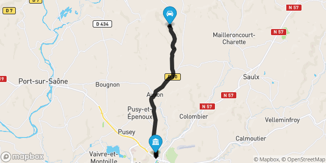 Itinéraire vers Vesoul