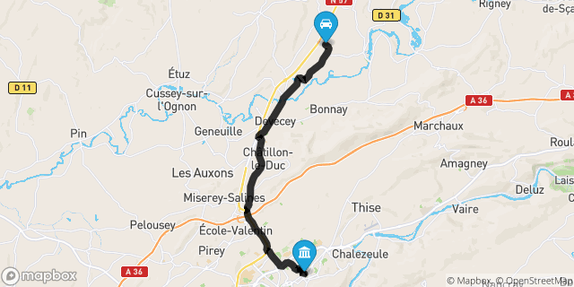 Itinéraire vers Besançon