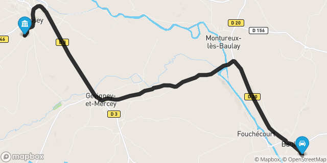 Itinéraire vers Jussey