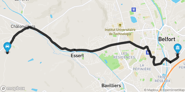Itinéraire vers Belfort