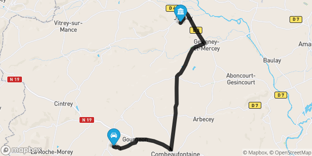Itinéraire vers Jussey