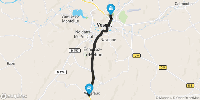 Itinéraire vers Vesoul