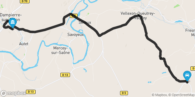 Itinéraire vers Dampierre-sur-Salon