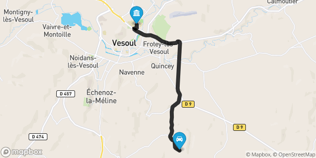 Itinéraire vers Vesoul