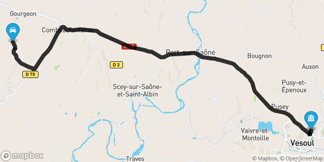 Itinéraire vers Vesoul