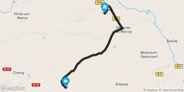 Itinéraire vers Jussey