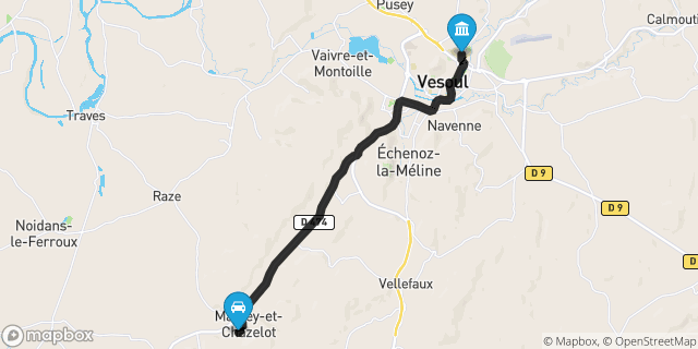 Itinéraire vers Vesoul