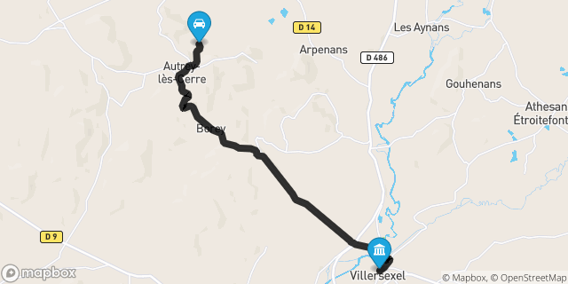 Itinéraire vers Villersexel