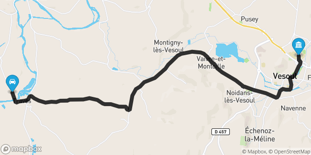 Itinéraire vers Vesoul