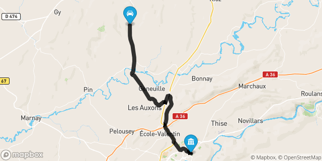 Itinéraire vers Besançon