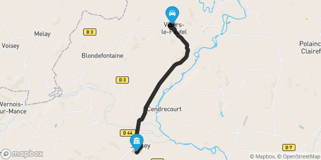 Itinéraire vers Jussey