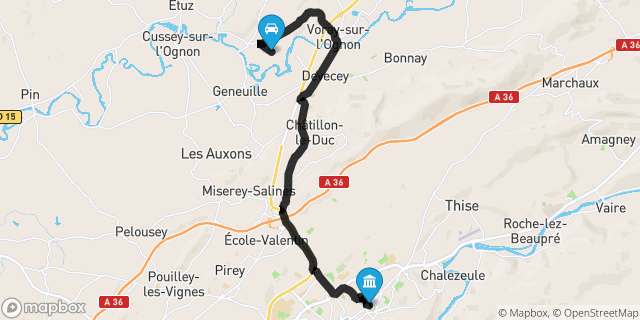 Itinéraire vers Besançon