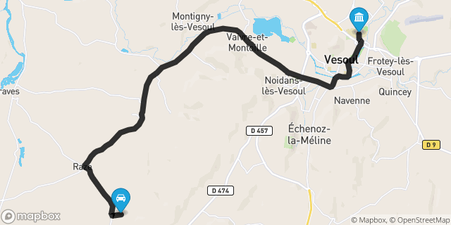 Itinéraire vers Vesoul