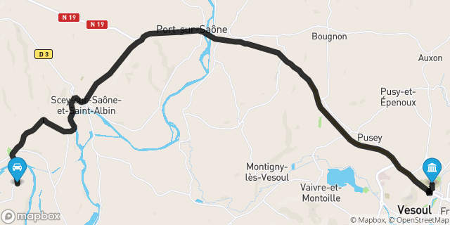 Itinéraire vers Vesoul