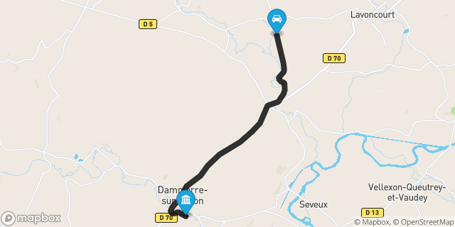 Itinéraire vers Dampierre-sur-Salon