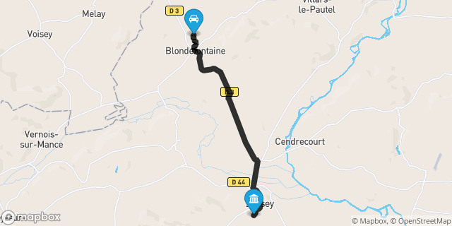 Itinéraire vers Jussey