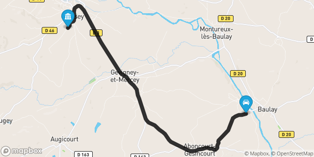 Itinéraire vers Jussey