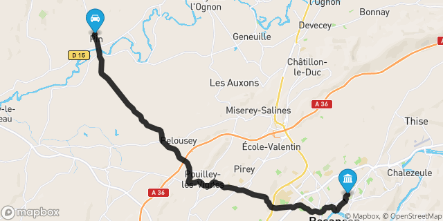 Itinéraire vers Besançon