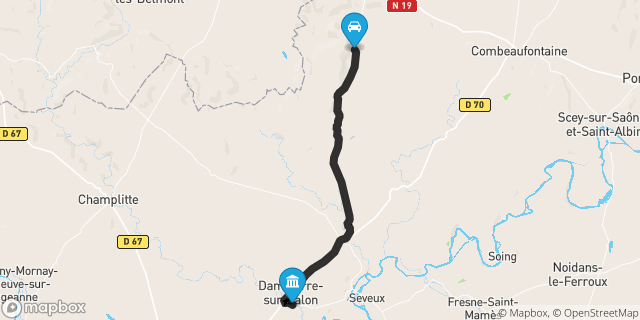 Itinéraire vers Dampierre-sur-Salon