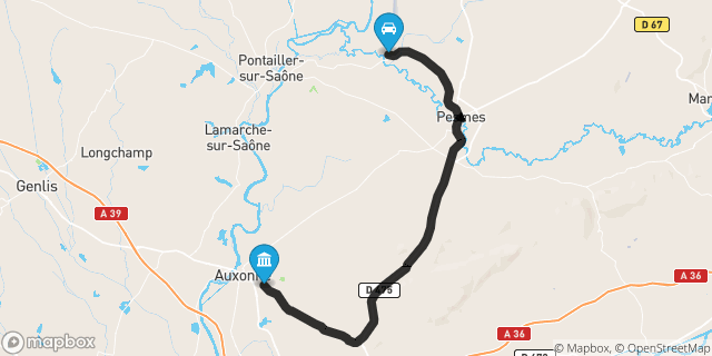Itinéraire vers Auxonne