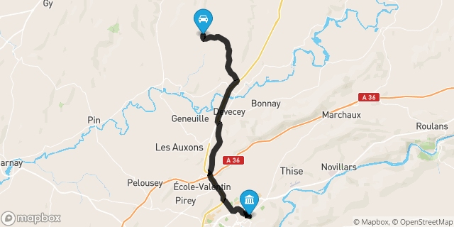 Itinéraire vers Besançon