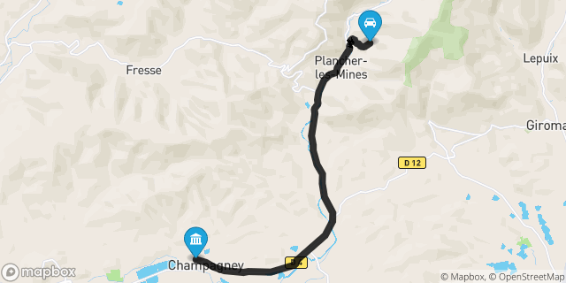 Itinéraire vers Champagney