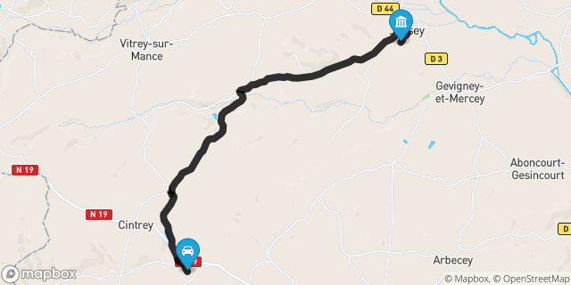 Itinéraire vers Jussey