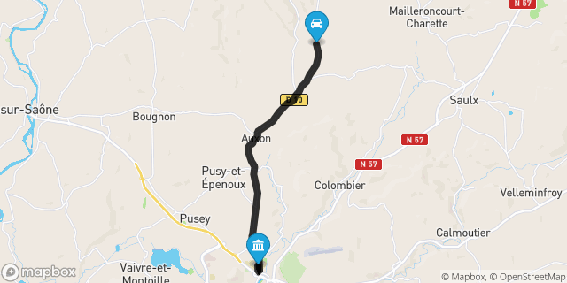 Itinéraire vers Vesoul