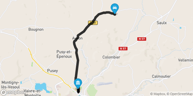Itinéraire vers Vesoul