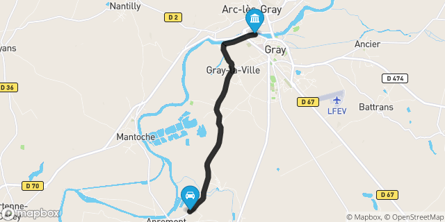 Itinéraire vers Gray