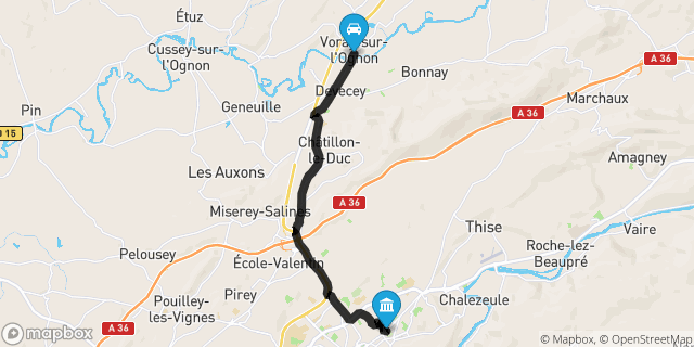 Itinéraire vers Besançon