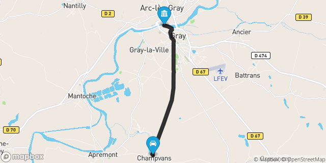Itinéraire vers Gray