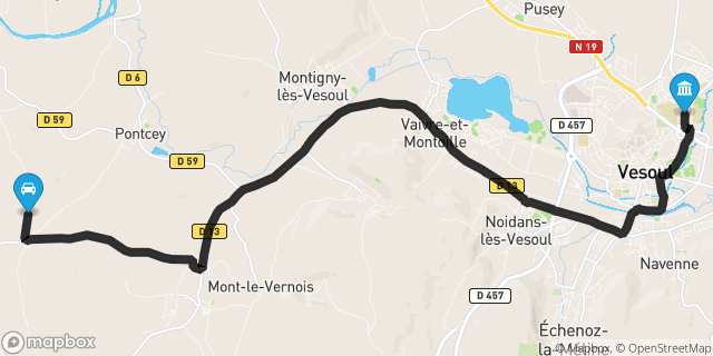 Itinéraire vers Vesoul