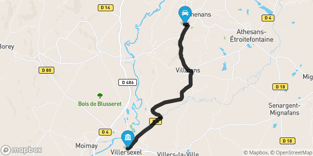 Itinéraire vers Villersexel