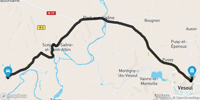 Itinéraire vers Vesoul
