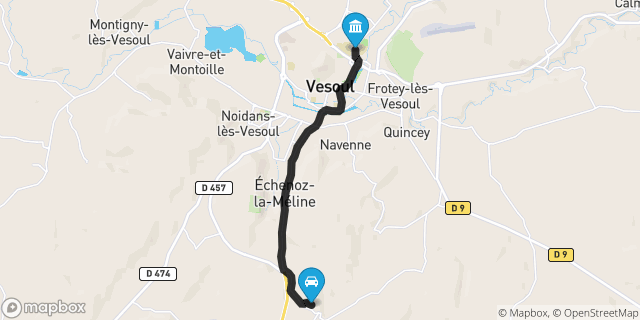 Itinéraire vers Vesoul