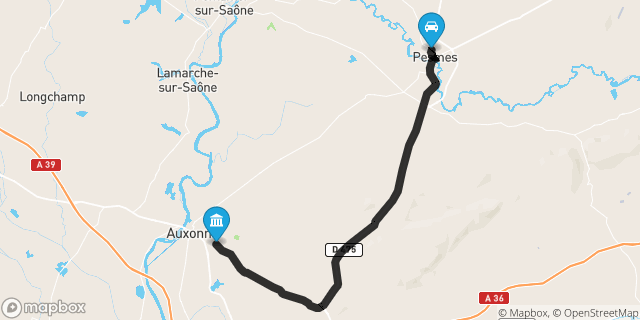 Itinéraire vers Auxonne