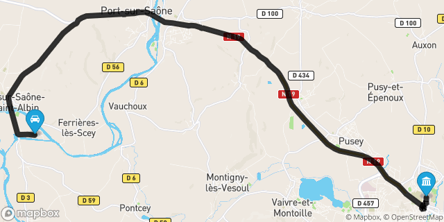 Itinéraire vers Vesoul