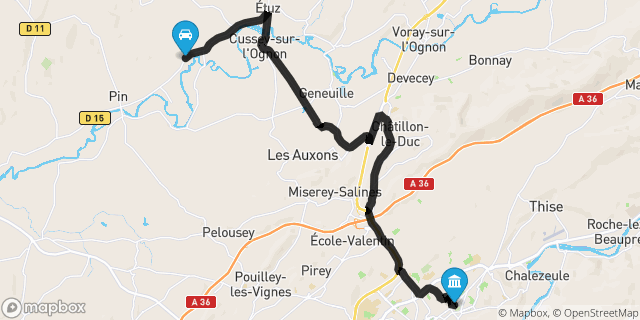 Itinéraire vers Besançon