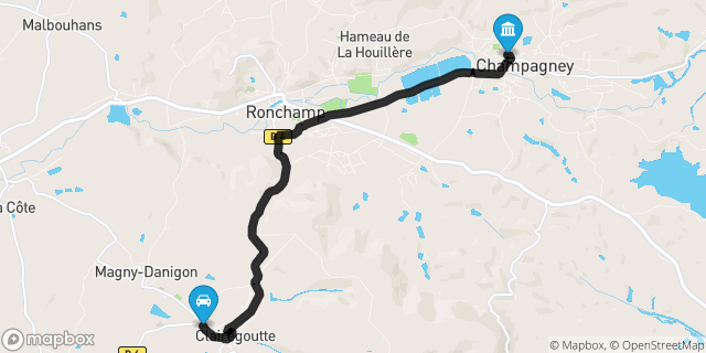 Itinéraire vers Champagney