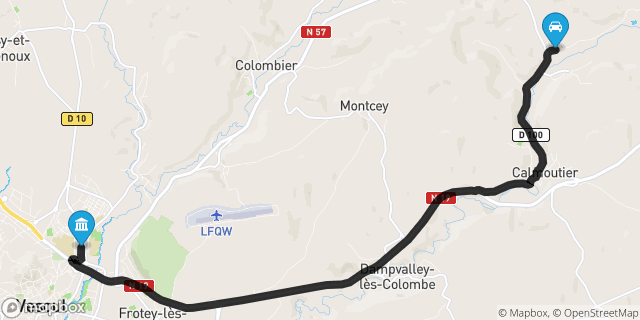 Itinéraire vers Vesoul