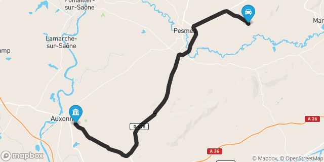 Itinéraire vers Auxonne