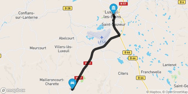 Itinéraire vers Luxeuil-les-Bains