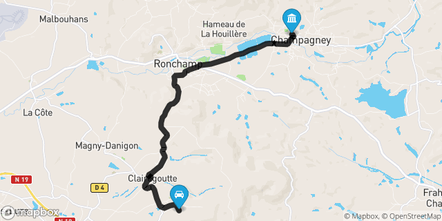 Itinéraire vers Champagney