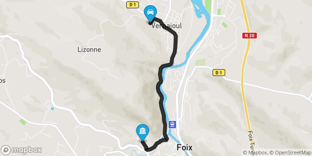 Itinéraire vers Foix